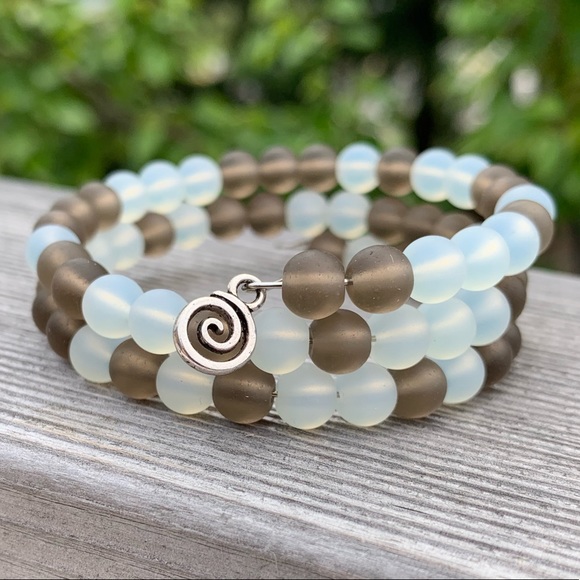Smoke and Mirrors Sea Bead Wrap Bracelet - Picture 3 of 3